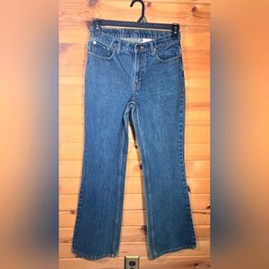 Vintage Jordache Mid Rise Flare Blue Jeans Juniors 7/8 Denim Western Country